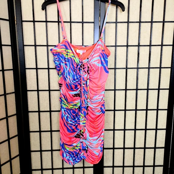elsie and fred pink dress Elsie & Fred Orange and Pink Mini Dress OWNI